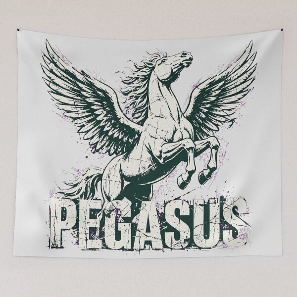 Item preview, Pegasus Mythological Winged Horse Distressed Graphic designed and sold by  One City Two Children Studio.