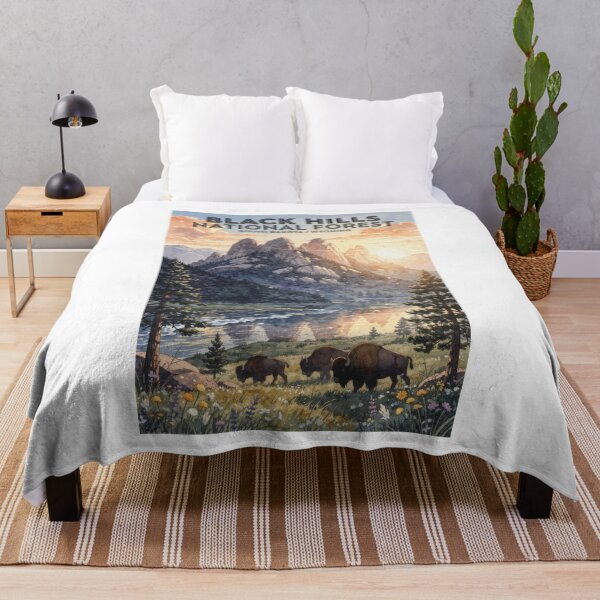 Item preview, Black Hills National Forest South Dakota Wyoming Vintage Watercolor Travel designed and sold by Teelogic.