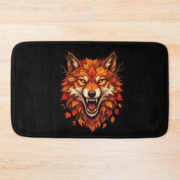 Item preview, Autumn Wolf Head Forest Nature Fantasy Art Print designed and sold by Retro Whiskers.