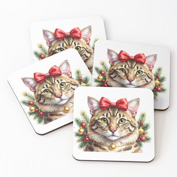 Aperçu de l'œuvre Portrait de léopard à l'aquarelle pour Noël créée et vendue par BetweenForms.