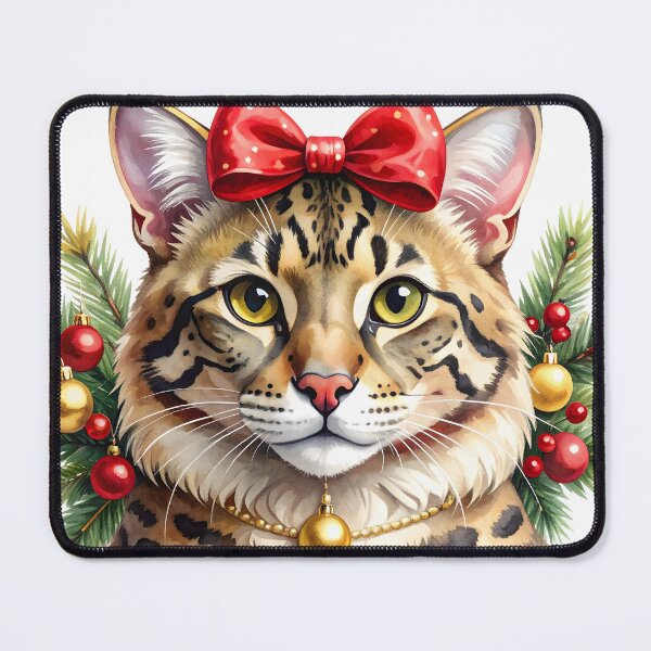 Item preview, Watercolor Christmas Leopard Portrait designed and sold by BetweenForms.
