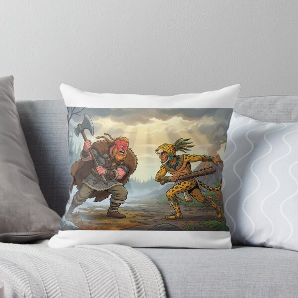 Item preview, Viking Warrior vs Aztec Jaguar Warrior – Epic Fantasy Battle Art designed and sold by FanCThis.