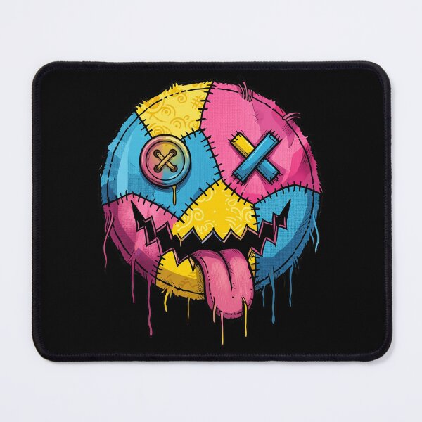 Item preview, Patchwork Scary Face Colorful Voodoo Doll Halloween Design designed and sold by Retro Whiskers.