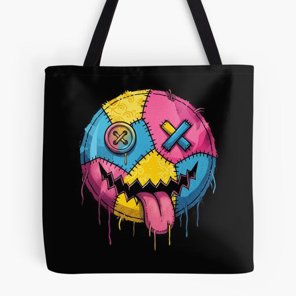 Item preview, Patchwork Scary Face Colorful Voodoo Doll Halloween Design designed and sold by Retro Whiskers.