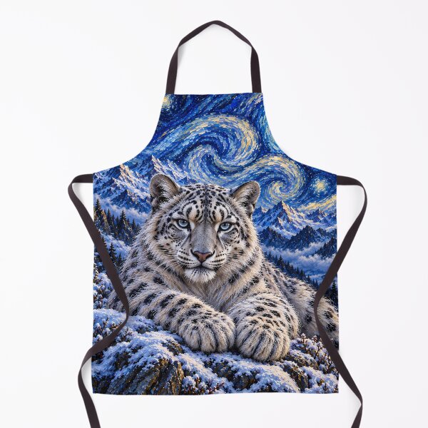 Item preview, Snow Leopard Starry Night – Blue Mountain Wildlife Art designed and sold by ManJiangHong.