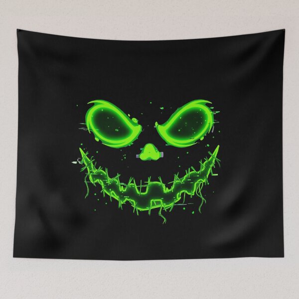 Item preview, Neon Glitch Pumpkin Face Cyberpunk Halloween Design designed and sold by Retro Whiskers.