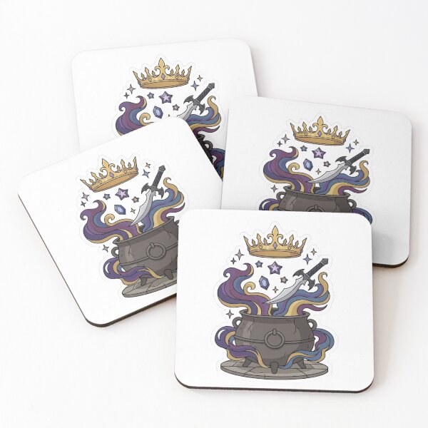 Item preview, The Cauldron Sticker, Crown, Dagger and Starlight Magic, Romantasy Halloween designed and sold by LiteratiOnline.