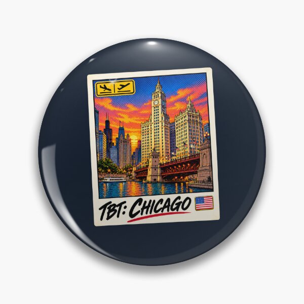 Item preview, TBT Chicago Wrigley Building Pop Art Vintage Travel Postcard designed and sold by ByJeffro.