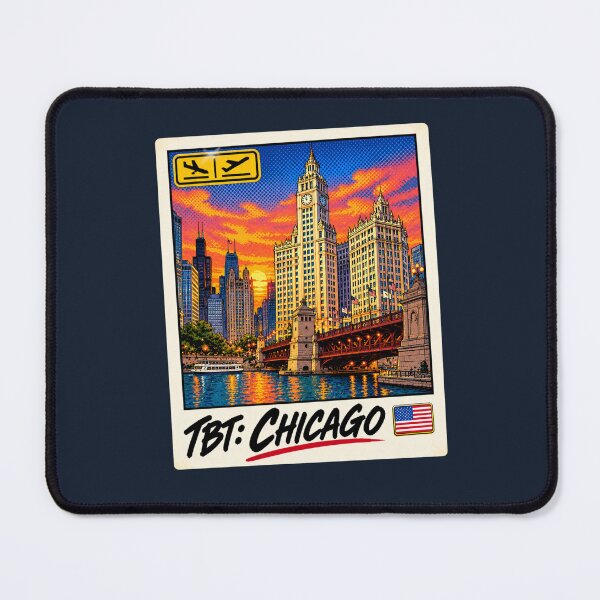 Item preview, TBT Chicago Wrigley Building Pop Art Vintage Travel Postcard designed and sold by ByJeffro.