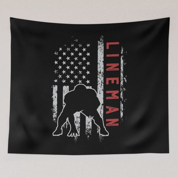 Item preview, American football Offensive Player lineman Us Flag His/her designed and sold by Hns Trending.
