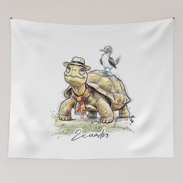 Item preview, Galapagos Giant Tortoise and Blue-Footed Booby designed and sold by EdwinkOne.