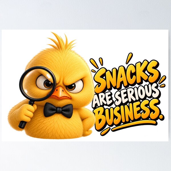 Item preview, Snacks Are Serious Business – Funny Grumpy Chick designed and sold by bauschberts.