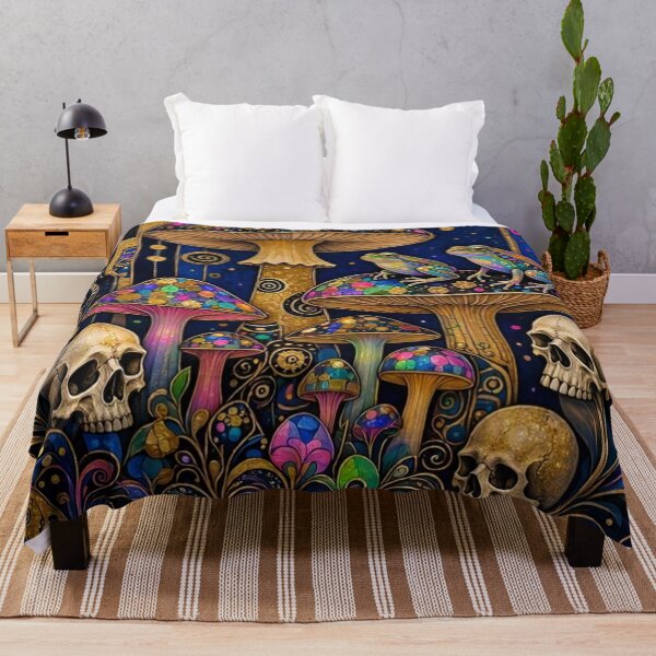Item preview, Psychedelic Mushrooms Frogs and Skulls designed and sold by TheDarkWardrobe.