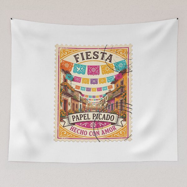 Item preview, Papel Picado Fiesta Hecho Con Amor Stamp designed and sold by Stamped_Style.