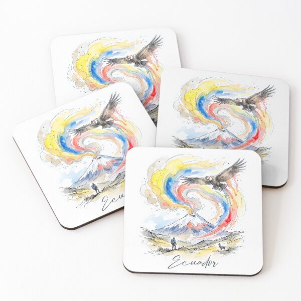 Item preview, Ecuador Andean Art with Condor and Volcano designed and sold by EdwinkOne.