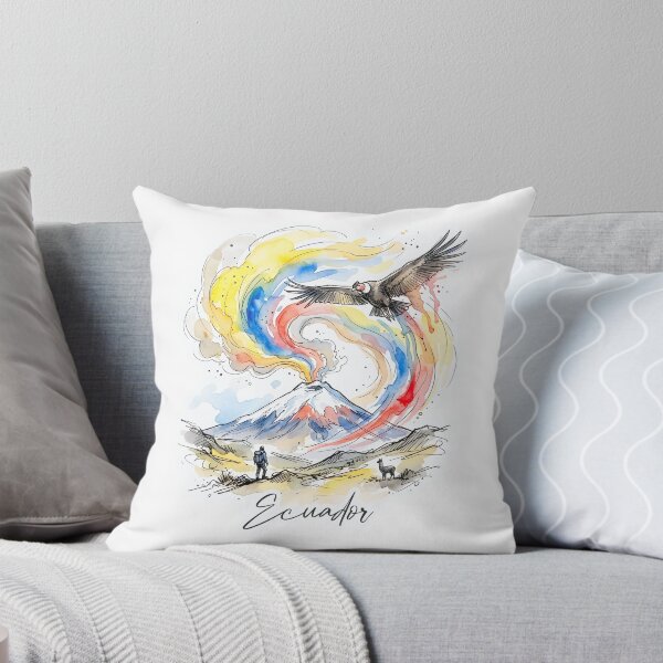 Item preview, Ecuador Andean Art with Condor and Volcano designed and sold by EdwinkOne.