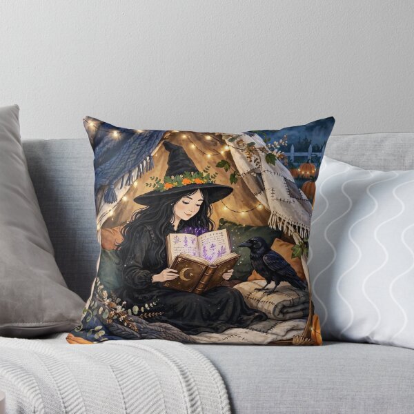 Item preview, Black witch and crow - Blanket Fort designed and sold by DibujandoPorfa.