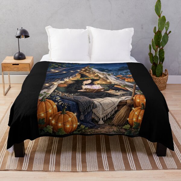 Item preview, Black witch and crow - Blanket Fort designed and sold by DibujandoPorfa.
