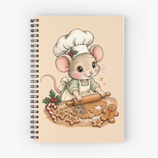 Item preview, Vintage Christmas Mouse Baking Gingerbread – Cute Storybook Illustration designed and sold by WikaKowalczyk.