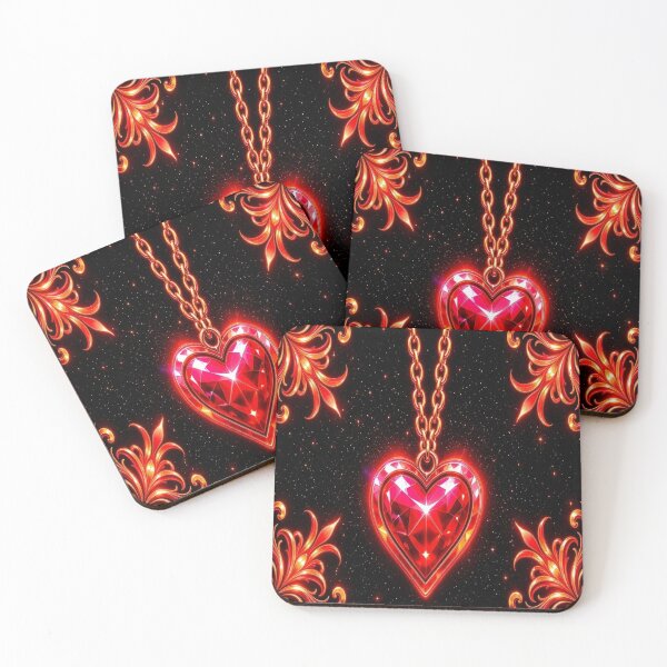 Item preview, Neon Cyber Cosmic Heart - Psychedelic Prismatic Ruby Talisman designed and sold by Breezes-of-Ida.