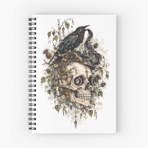 Item preview, Gothic Raven Skull Alchemy Thistles designed and sold by Shadow Sprite Art.