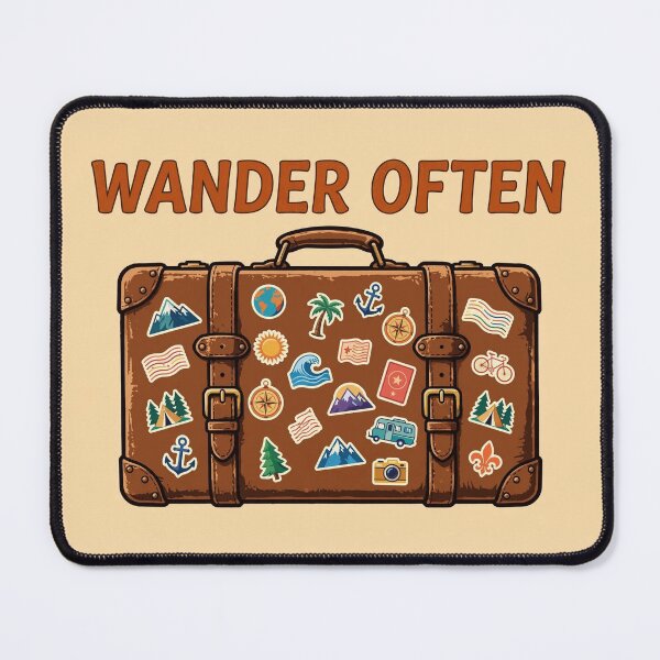 Item preview, Wander Often — Vintage Suitcase Travel designed and sold by Joshua-Travels.