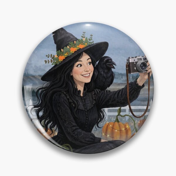 Item preview, Black witch and crow - Selfie with Crow designed and sold by DibujandoPorfa.