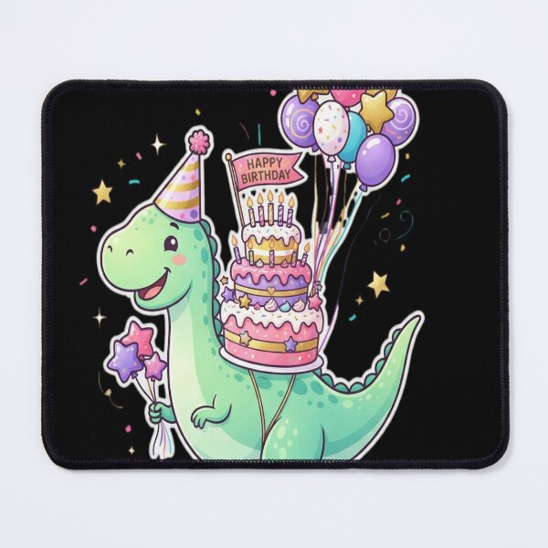 Item preview, Cute Glitter Brontosaurus Birthday with Sparkly Balloons designed and sold by sidleytetip.