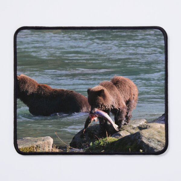 Item preview, Bear cub with a salmon designed and sold by zumi.