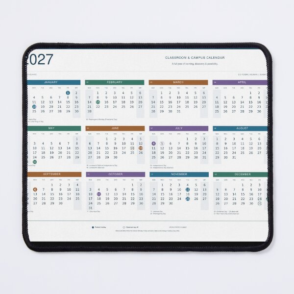 Item preview, Copy of 2027 Classroom Calendar – Color-Coded Year at a Glance designed and sold by dhmnee.