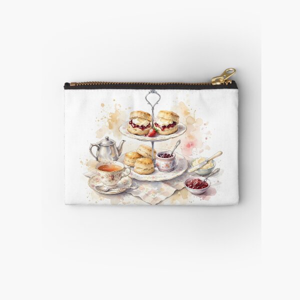 Item preview, Traditional British Afternoon Tea with Scones and Jam Watercolor Art designed and sold by TeeBee1234.