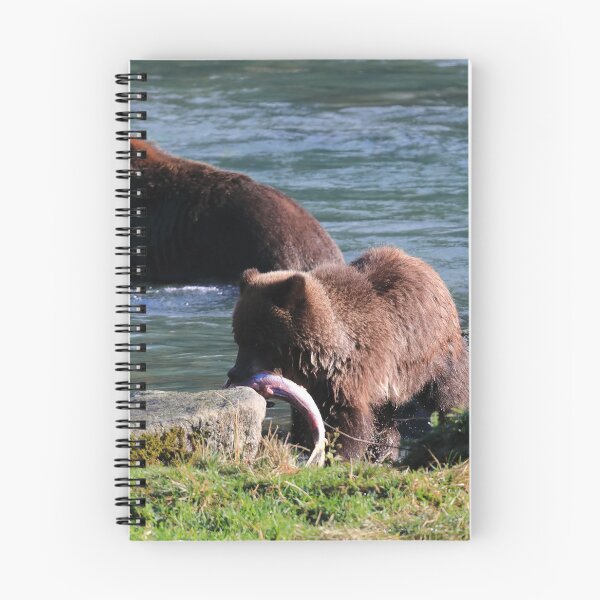 Item preview, Bear cub with a salmon II designed and sold by zumi.