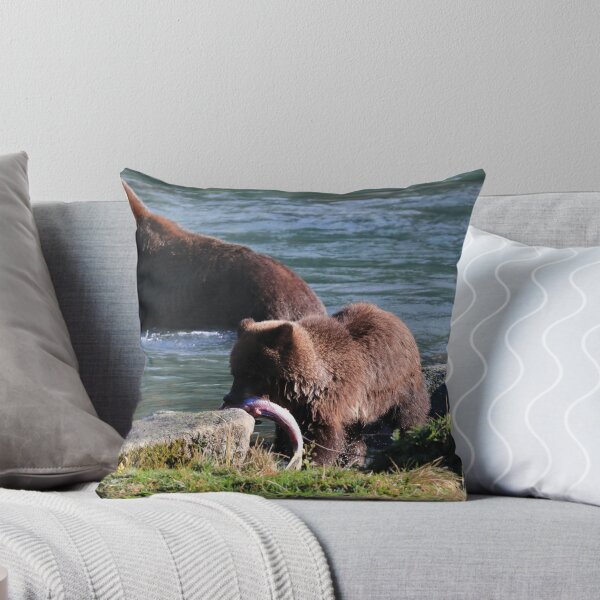 Item preview, Bear cub with a salmon II designed and sold by zumi.
