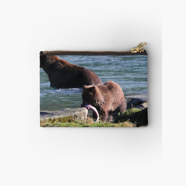 Item preview, Bear cub with a salmon II designed and sold by zumi.