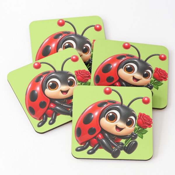 Item preview, Little Love Bug – Adorable Ladybug with a Red Rose designed and sold by JanRizz.
