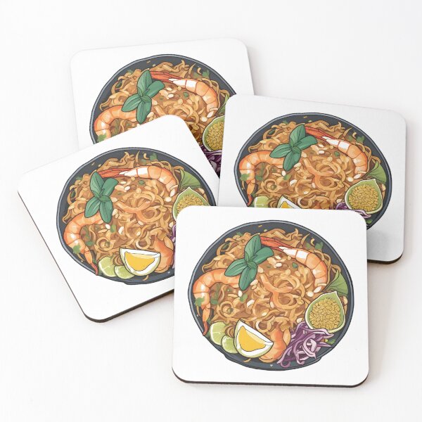 Item preview, Shrimp Pad Thai Bowl - Thai Noodle Food Art designed and sold by Jackson-Will.