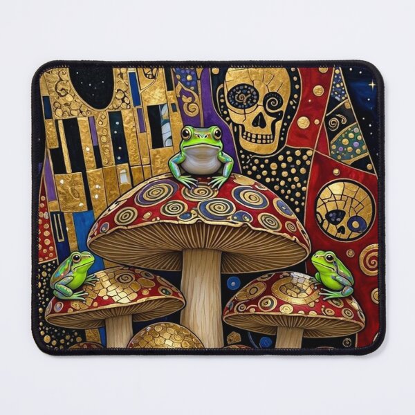Item preview, Psychedelic Mushrooms Frogs and Skulls  designed and sold by TheDarkWardrobe.