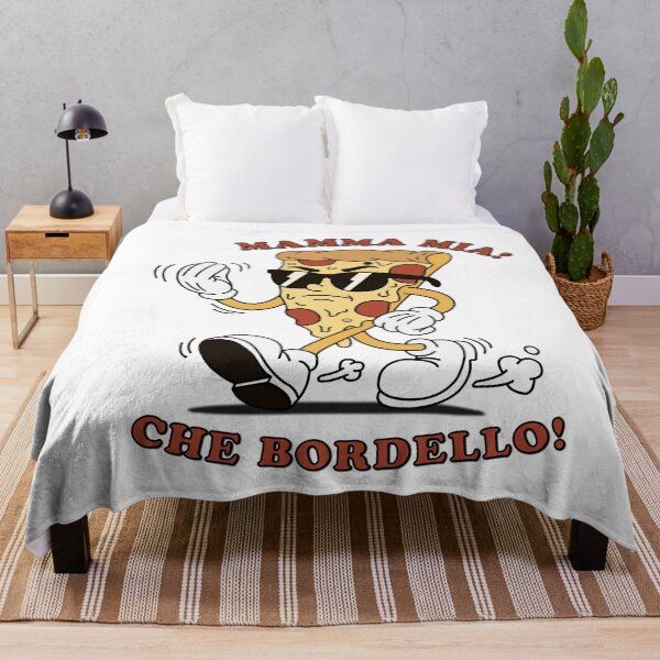 Item preview, Vintage Retro Pizza Slice Mascot - Mamma Mia! Che Bordello! designed and sold by KozbiDesign.