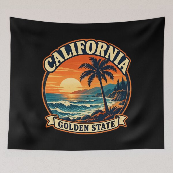 Item preview, California Golden State Vintage Sunset – Retro Pacific Coast Travel Badge designed and sold by dhmnee.