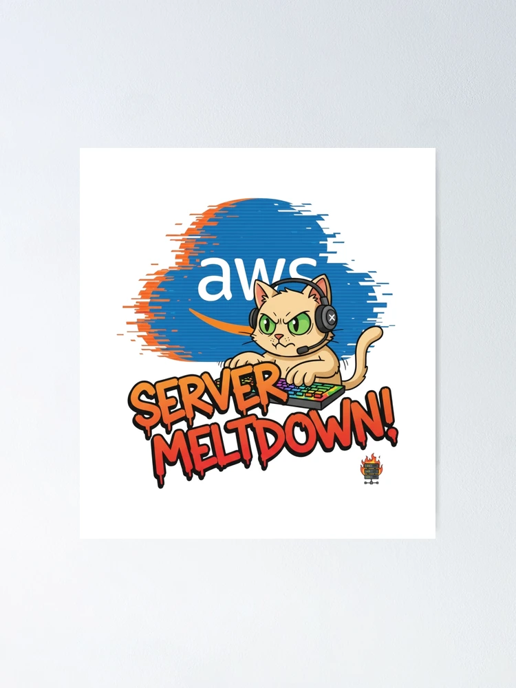 Thumbnail 1 of 3, Poster, Server Meltdown Cat - Coding Cat Programmer designed and sold by Jackson-Will.