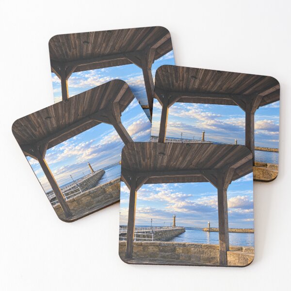 Item preview, Framed Pier View.  Whitby Harbour and Lighthouses designed and sold by Astute-Artio-Photography.