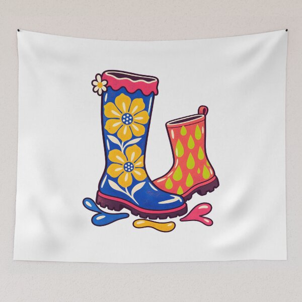 Item preview, Mismatched Maximalist Rain Boots Illustration designed and sold by Philippa Shop.