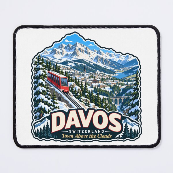 Item preview, Davos Switzerland Town Above The Clouds Winter Mountain Travel Vacation Ski Snowboard designed and sold by JasonStars123.
