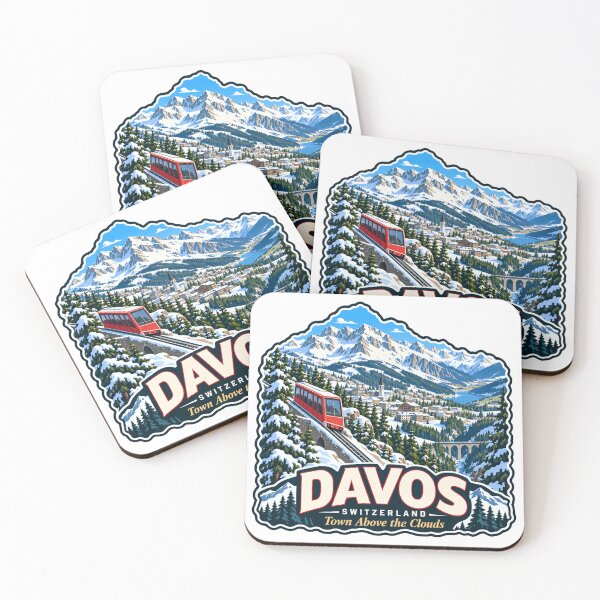 Item preview, Davos Switzerland Town Above The Clouds Winter Mountain Travel Vacation Ski Snowboard designed and sold by JasonStars123.