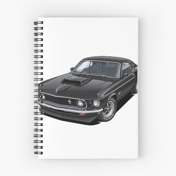 Item preview, 1969 Raven Black Ford Mustang Boss 429 American Muscle Car Sticker designed and sold by Fixnovaguide.