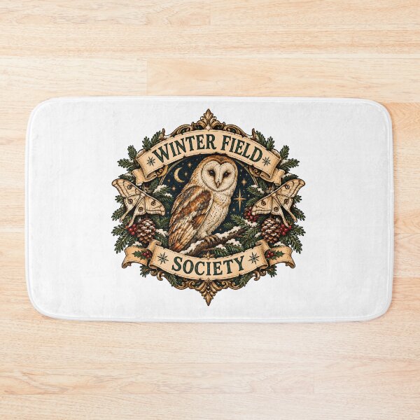 Item preview, Winter Field Society - Vintage Barn Owl & Moth Emblem Dark Academia designed and sold by Neurospicy Trolls.