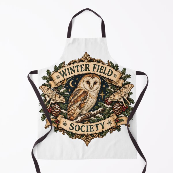 Item preview, Winter Field Society - Vintage Barn Owl & Moth Emblem Dark Academia designed and sold by Neurospicy Trolls.