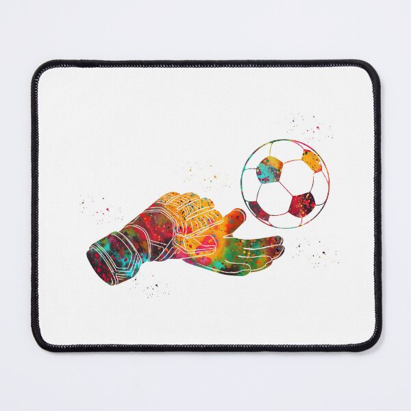 Item preview, Soccer Goalie Glove with Ball Watercolor Art designed and sold by Liededrom..
