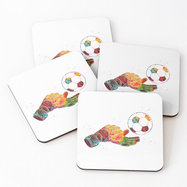 Item preview, Soccer Goalie Glove with Ball Watercolor Art designed and sold by Liededrom..