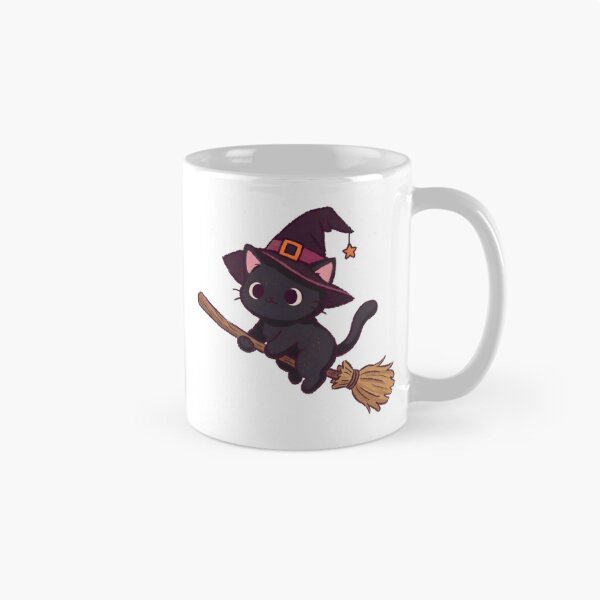 Item preview, Cute Black Cat Flying on Broomstick designed and sold by nocturnastore.